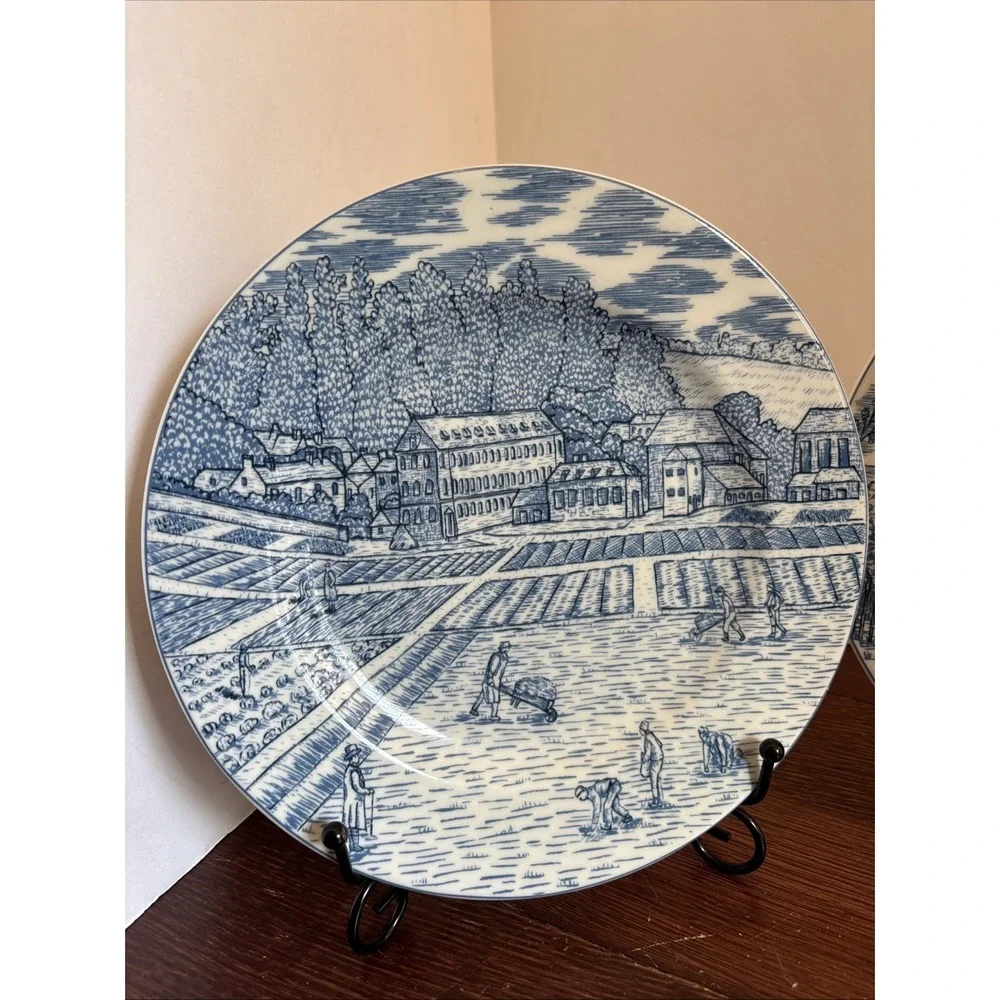 American Atelier At Home Blue Toile 5217 Three Salad Plates 8